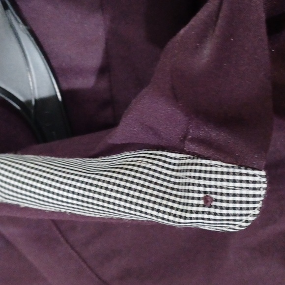 Men's Vitarelli sz 17.5 (XL) Dark Plum Long Slv Dress Shirt - Picture 6 of 7